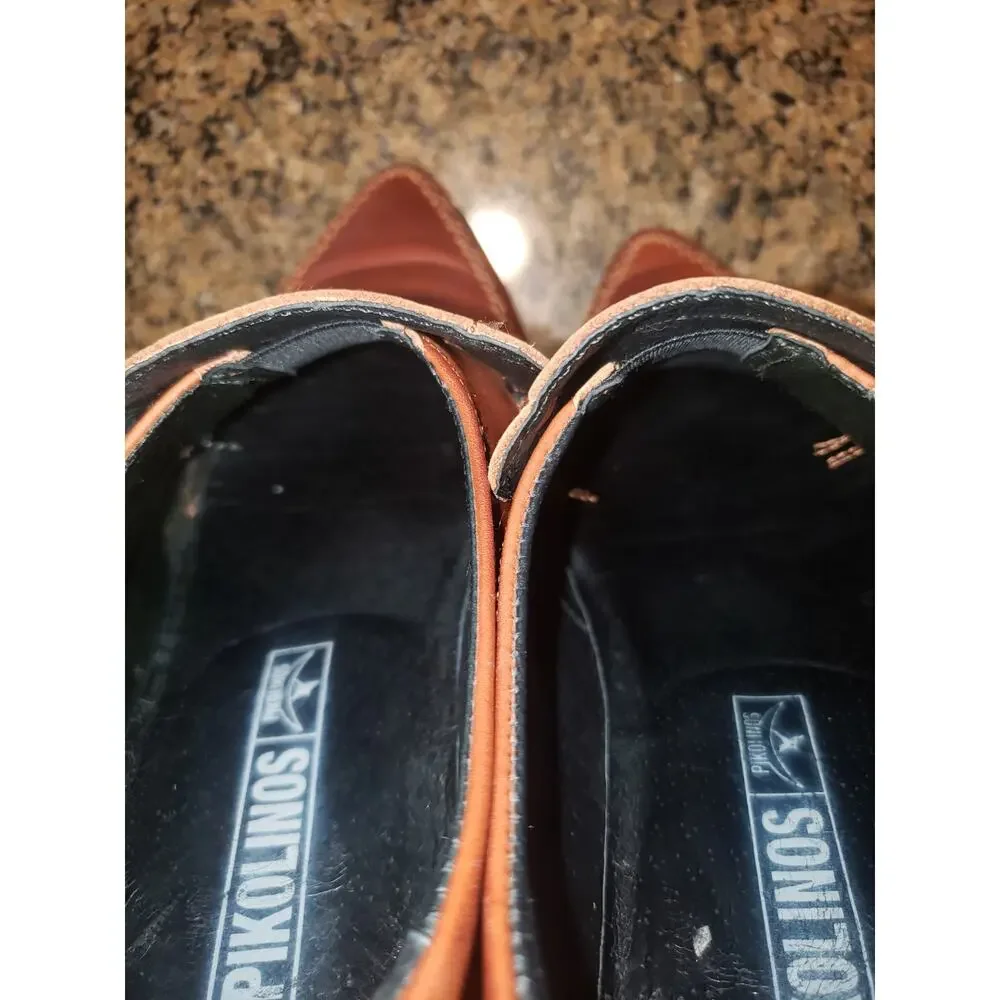 Vintage 90s Pikolinos Puerto Rico Leather slip on Loafers Shoes EU 38 US W 7.5